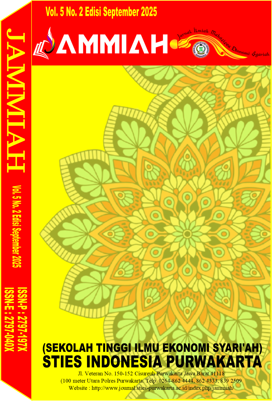 					View Vol. 5 No. 2 (2025): Jammiah (Jurnal Ilmiah Mahasiswa Ekonomi Syariah)
				